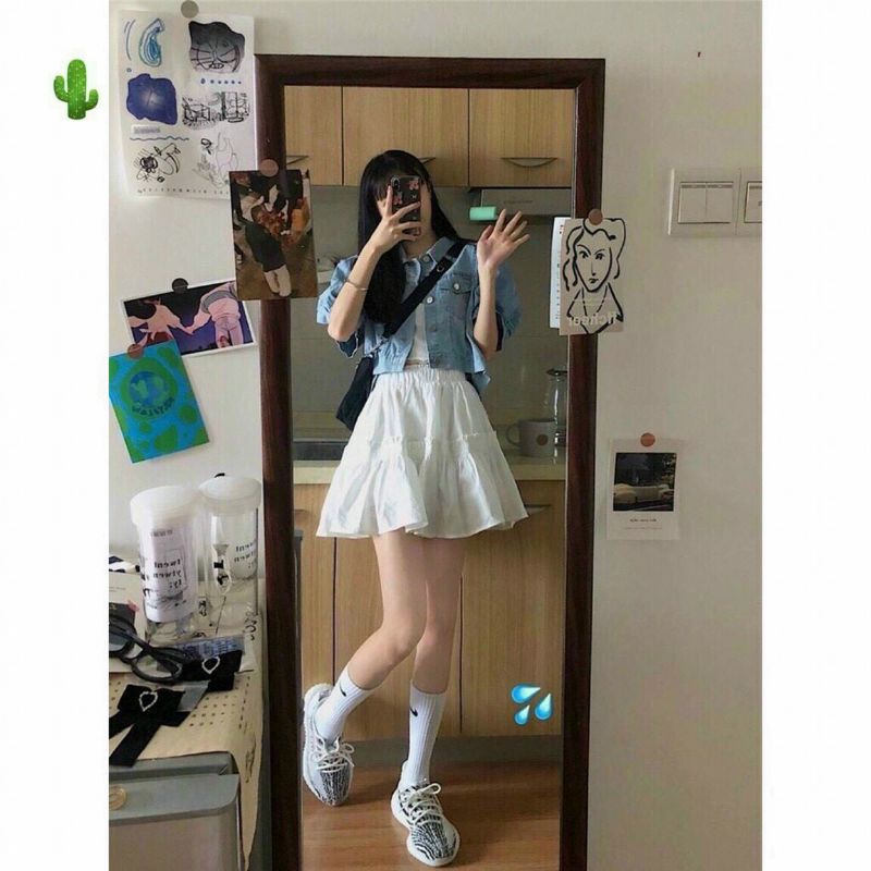 Chân váy xoè ngắn tầng xinh
