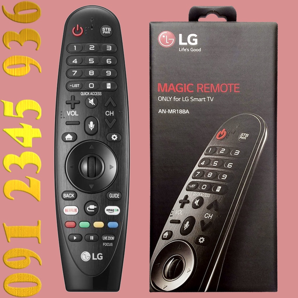 Remote Điều khiển tivi LG mẫu năm 2018 có &quot;Chuột bay&quot;, có &quot;Giọng nói&quot; tặng Pin. Magic Remote AN-MR18BA Made in KOREA.