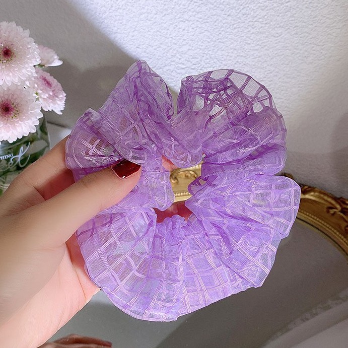 Giao ngẫu nhiên_Dây buộc tóc Scrunchies thời trang phong cách Hàn Quốc style tím ngọt ngào