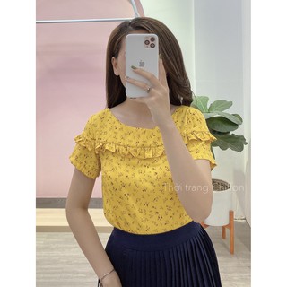 Chiffon_Áo sơ mi hoa bèo ngực
