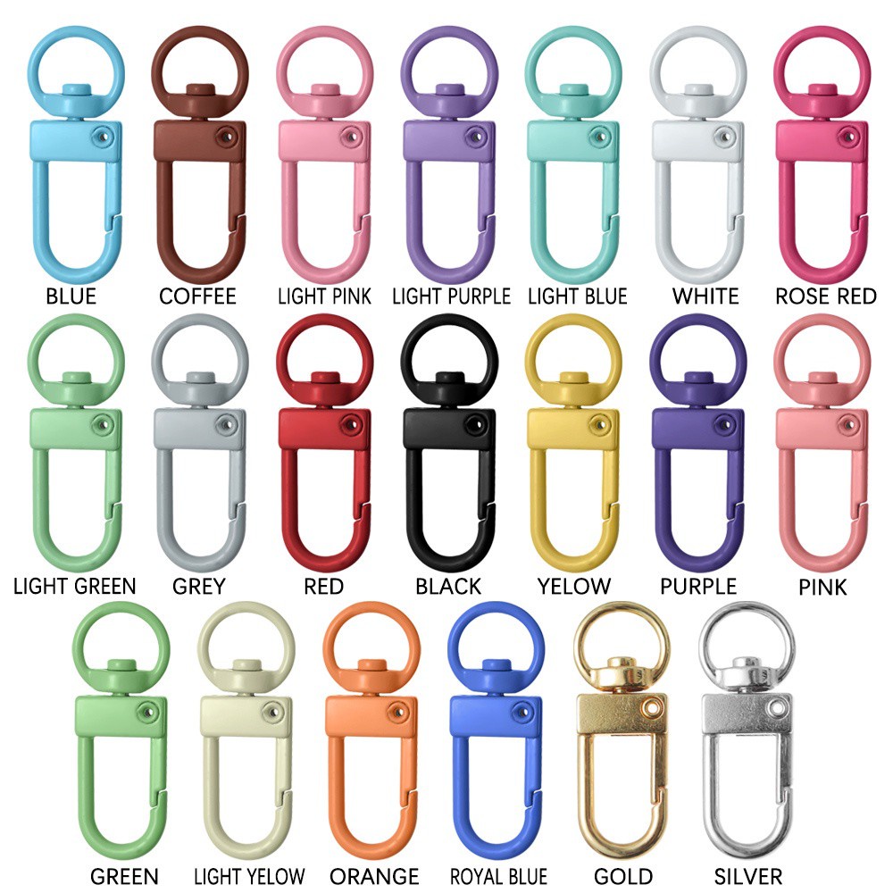 Set 5 móc khóa cài tôm hùm bằng kim loại nhiều màu sắc tùy chọn dành cho làm túi xách DIY