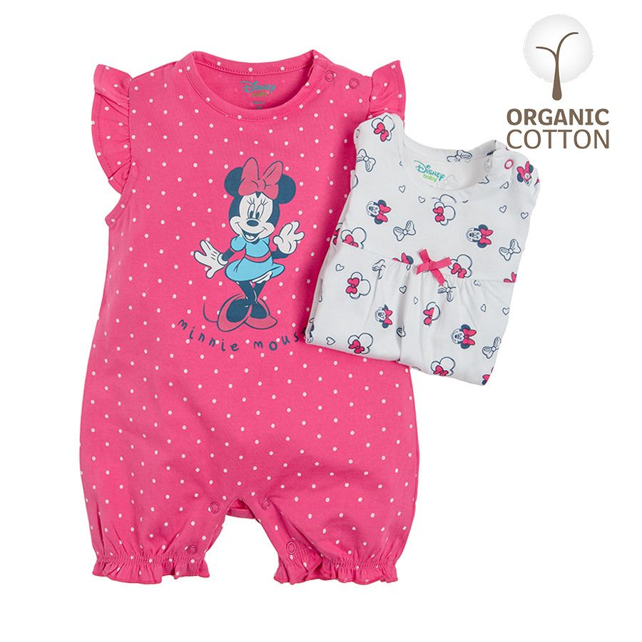 Set 2 body đùi bé gái sơ sinh (3-5kg) 100% COTTON ORGANIC hình Chuột Minnie VNXK xuất dư xịn