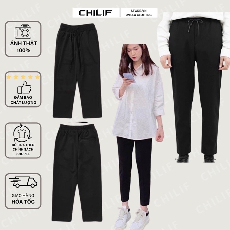Quần Basic Thun dầy dặn Unisex Nam/Nữ Chất xịn Mịn cực đẹp dễ phối form chuẩn sang xịn (Ảnh Thật như hình 100%)