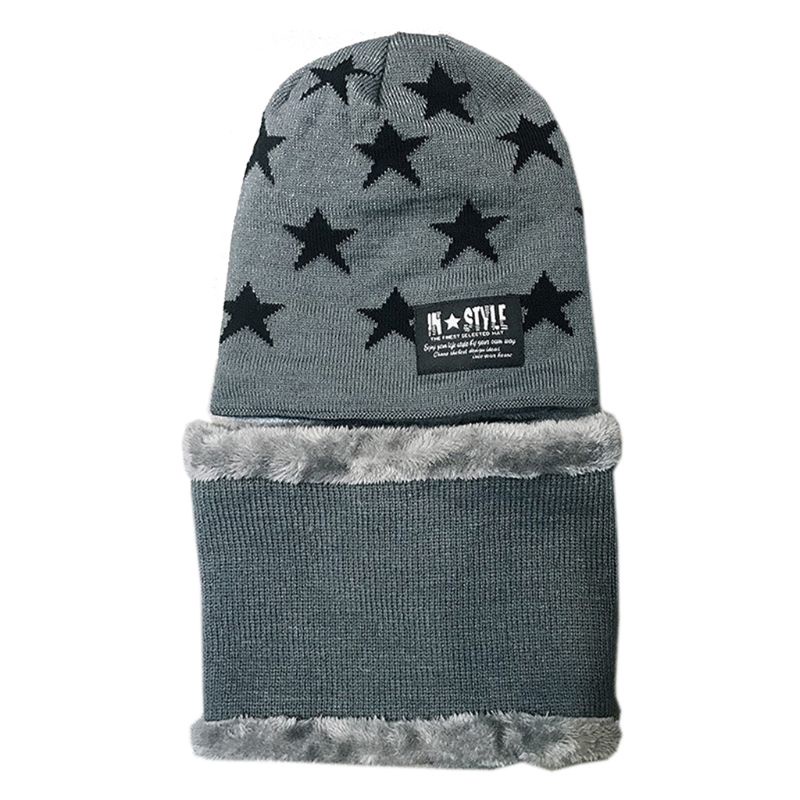 Bộ 2 Món Mũ Len Beanie Kèm Khăn Choàng Cổ Thời Trang Mùa Đông Cho Bé