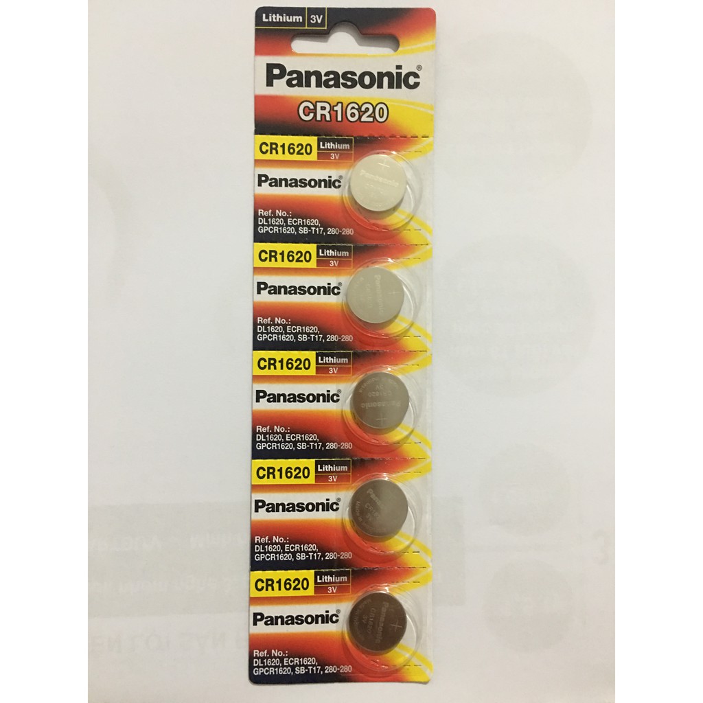 Pin CR1620 Panasonic 3V Lithium vỉ 5 viên