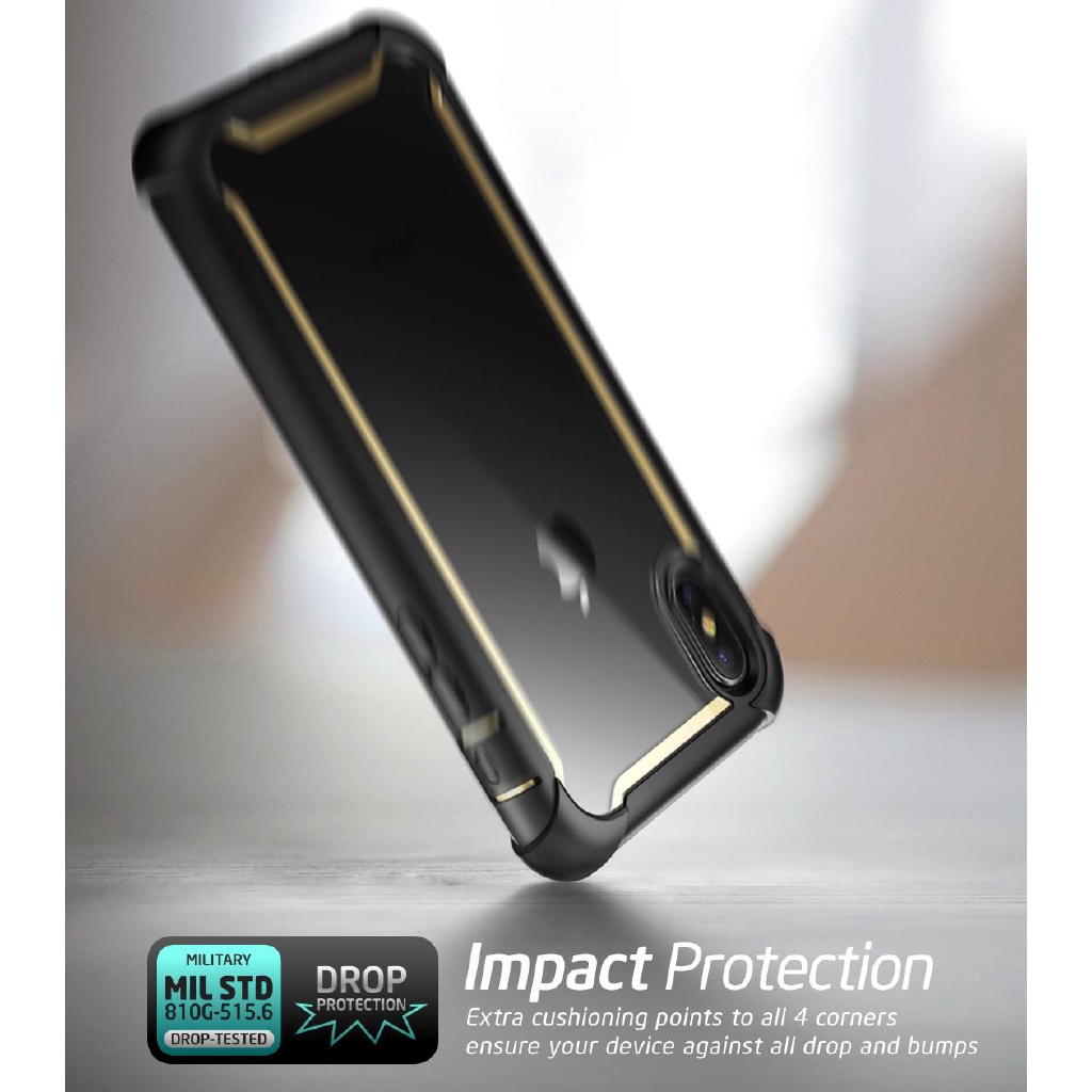 Ốp điện thoại SUPCASE TPU chống sốc có tấm bảo vệ màn hình toàn diện thích hợp cho iPhone X/ XS