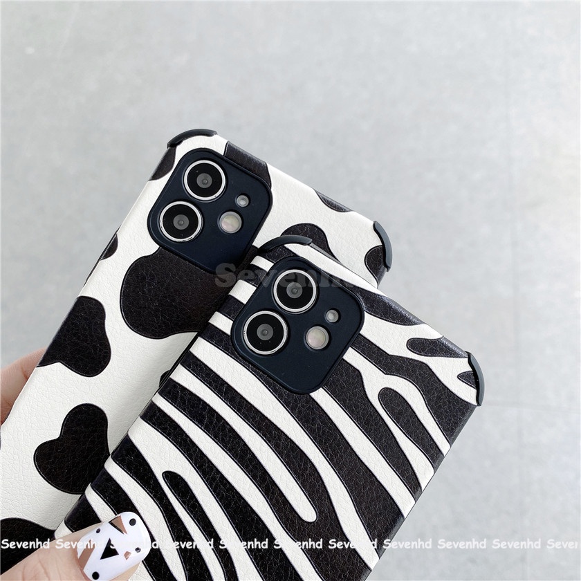 👏Ready Stock🎀 Ốp Điện Thoại Hình Bò Sữa Xinh Xắn Cho Điện Thoại Compatible For iPhone 13 12 11 Pro Max 12mini Se 2020 X Xr Xs Max 8 7 6 6s Plus