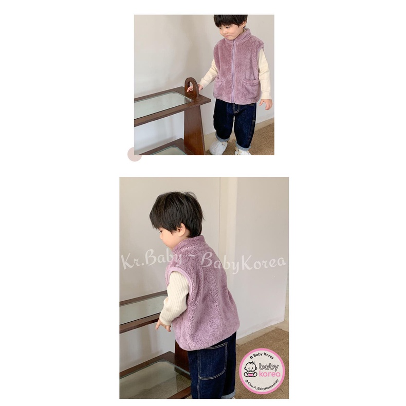 Áo khoác gile lông mềm mịn ấm áp made in Korea cho bé thời trang trẻ em BABYKOREA