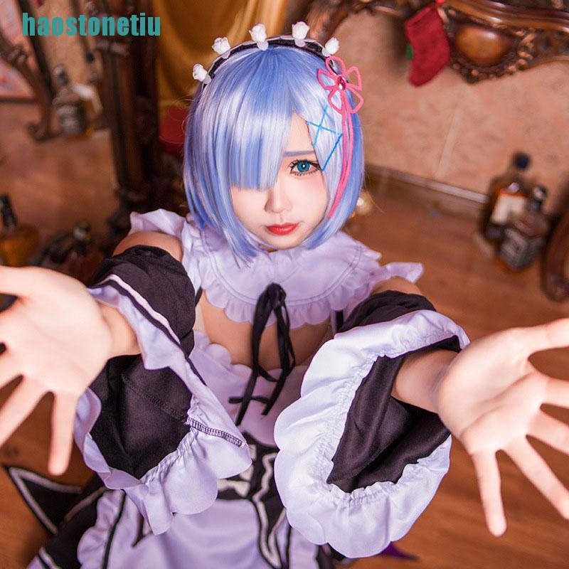 Bộ Đồ Hóa Trang Cô Hầu Gái Anime Ram / Rem Chất Lượng Cao