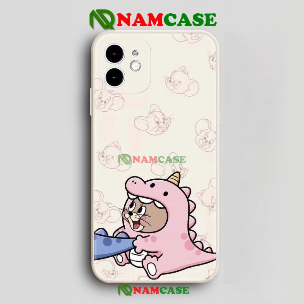Ốp lưng iphone 6/6s/7/8/X/XS/Xr/11/12/13 Pro Plus Max Cạnh viền vuông silicon mềm dẻo hình tom jerry cute dễ thương đẹp