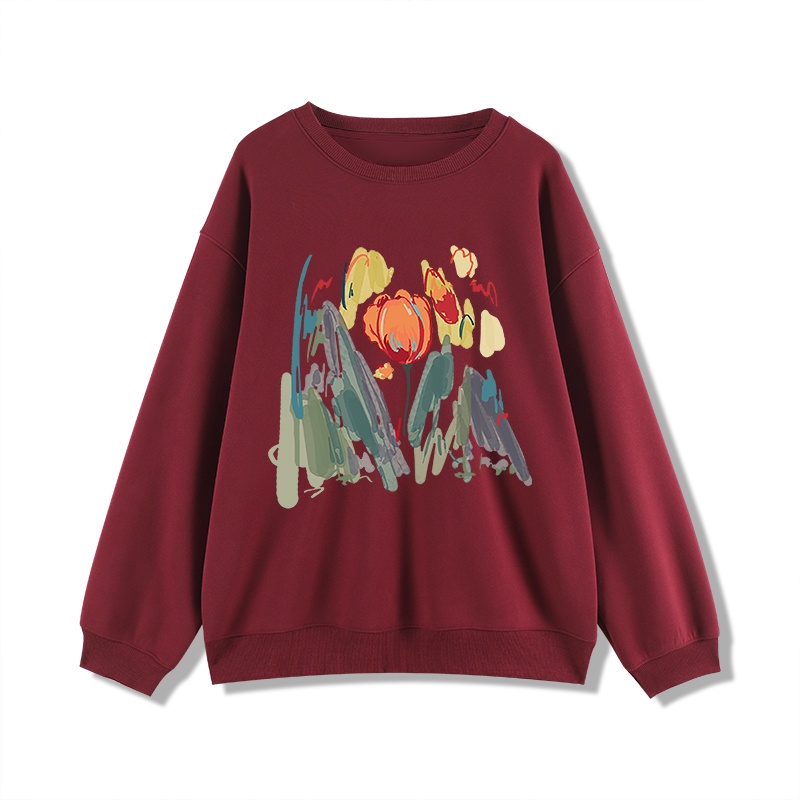 Áo sweatshirt nữ SELVZE tay dài in hình thời trang retro