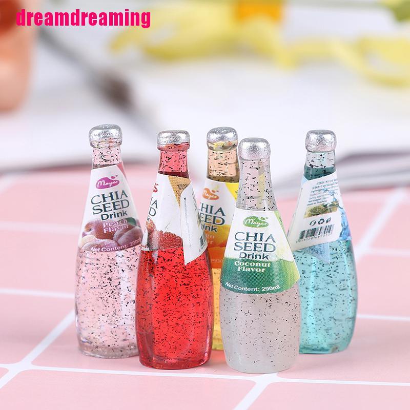 Set 5 mô hình chai đồ uống xinh xắn cho nhà búp bê