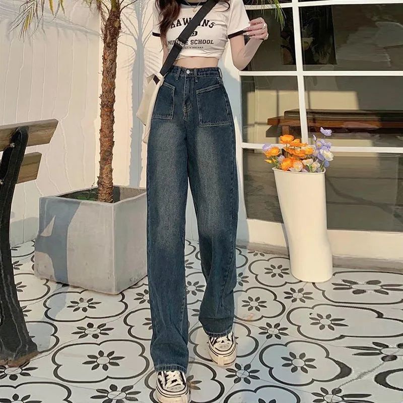 JSC Quần Jean Nữ Cạp Cao Ống Rộng Phong Cách Mới Mùa Hè