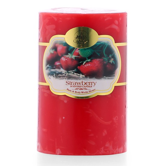 Khay 6 nến thơm trụ tròn D5H8 Miss Candle FtraMart (Đỏ,hương dâu tây)