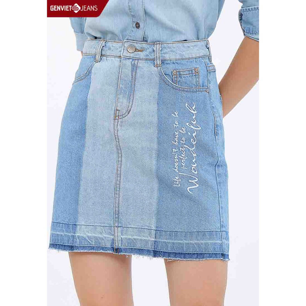 Chân Váy Jeans Nữ Dáng A Xj328J510 GenXJ328J510