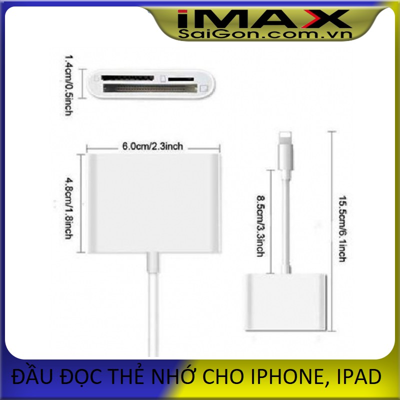 ĐẦU ĐỌC THẺ NHỚ 3 IN 1 CHO IPHONE, IPAD