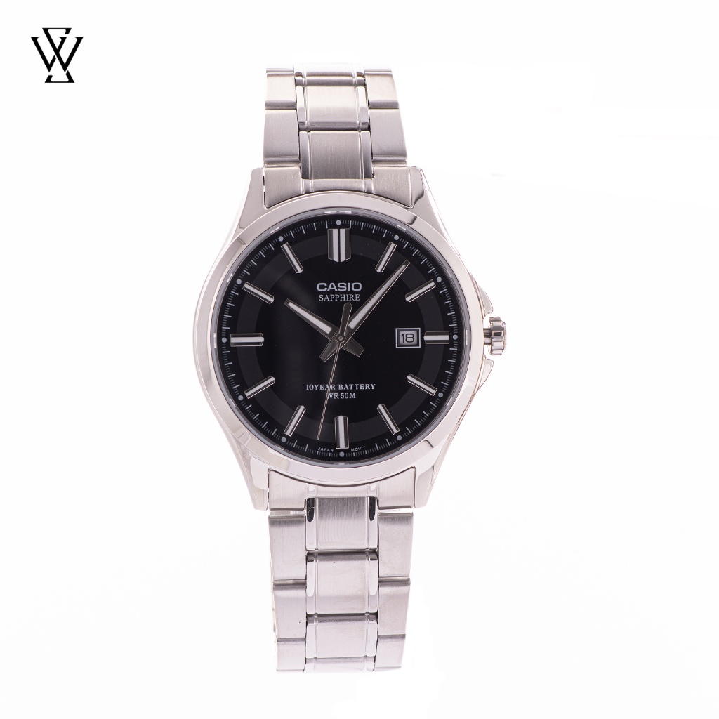 Đồng Hồ Quartz Nam Casio WATCHSTORE MTS-100D-1AVDF Thiết Kế Mặt Kính Sapphire 41mm, Dây Đeo Kim Loại Và Vỏ Thép Không Gỉ