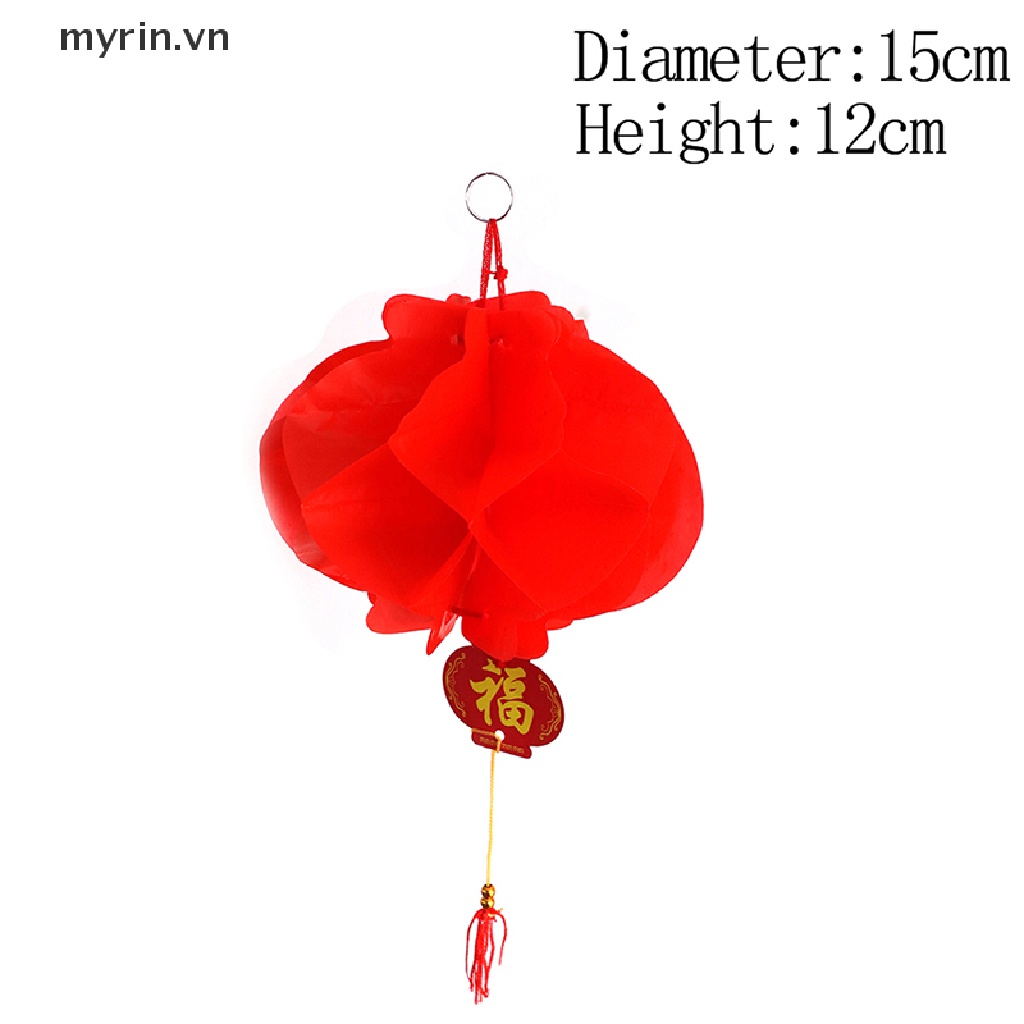 Set 6 Lồng Đèn Giấy Màu Đỏ Dùng Trang Trí Năm Mới 2020
