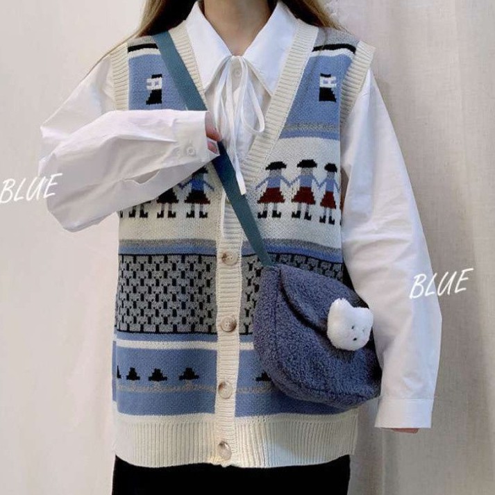 Gile Len Nữ ELISA Ullzang, Áo Gile Len Cài Cúc Hàng Quảng Châu Thời Trang Cao Cấp | BigBuy360 - bigbuy360.vn