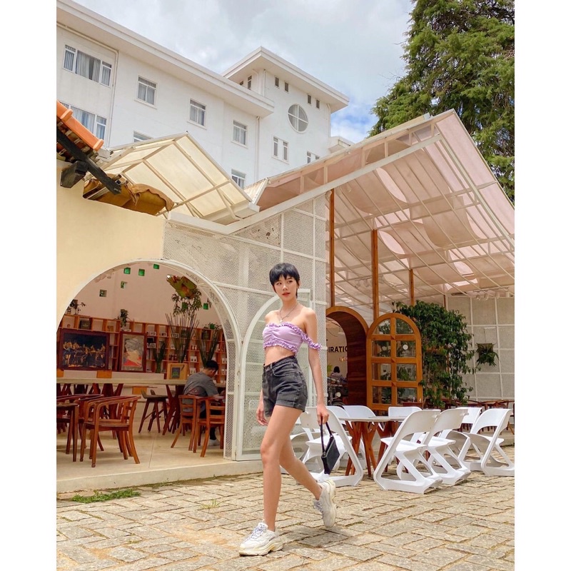 Áo croptop kiểu trễ vai - THIẾT KẾ BỞI IAMCOCO.OFFICIAL
