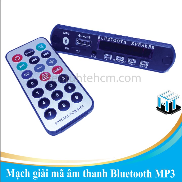 Mạch giải mã âm thanh Bluetooth MP3+WAV+WMA Lossless điện áp 12V kèm Remote