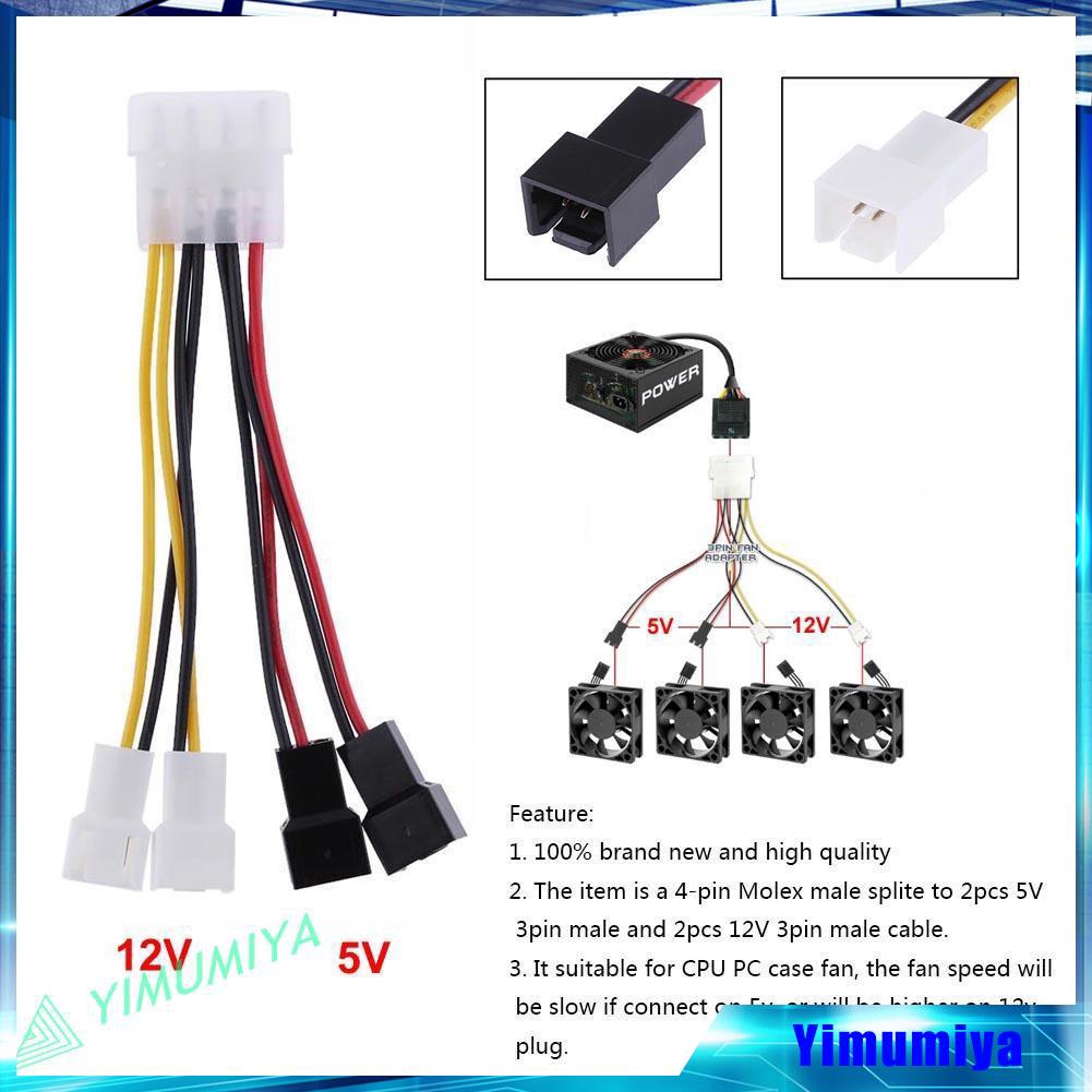 Cáp chuyển 4Pin Molex sang 3Pin nguồn cho quạt tản nhiệt máy tính