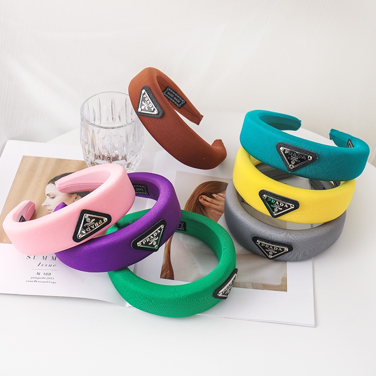 Băng Đô Cài Tóc Bản Rộng Nhiều Màu Sắc Thời Trang Phong Cách Vintage Prada thương hiệu