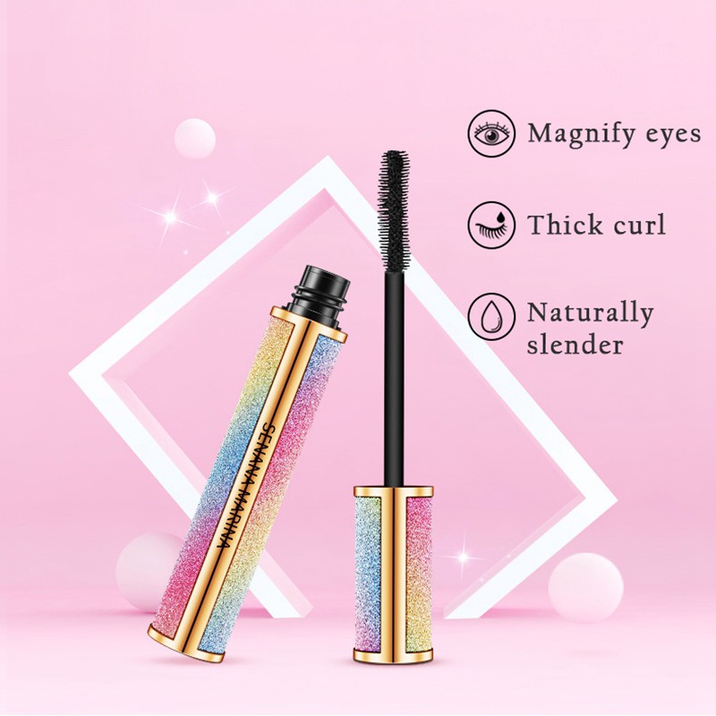 [Hàng mới về] Mascara sợi tơ 4D nối dài mi trang điểm tự nhiên chống nước với vỏ họa tiết ánh sao