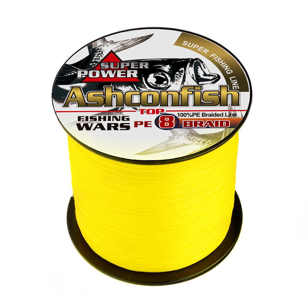 Cuộn Dây Câu Cá Ashconfish 100M 8 Sợi Bện PE X8 Siêu Bền Siêu Chắc Đủ Kích Thước Xanh Da Trời Và Vàng Tùy Chọn
