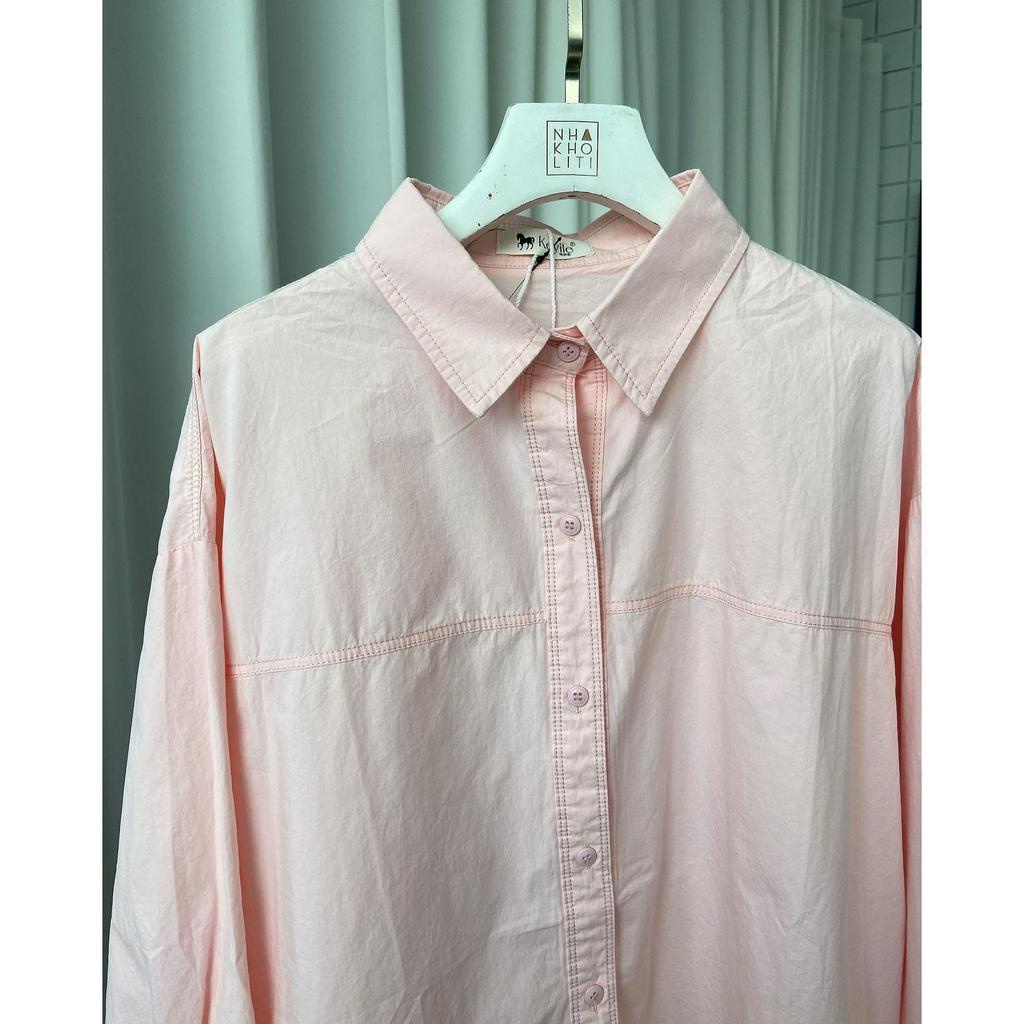 Áo sơ mi cài nút lưng cotton cao cấp tông pastel - AV867