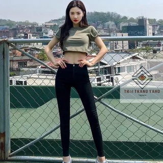 Quần legging nữ dài cạp cao cấp gen bụng nâng mông thun thái có túi chất Umi dày - Quần đen nữ ôm vải bó co giãn 4 chiều
