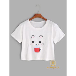 Áo croptop mèo uống nước HARI0320