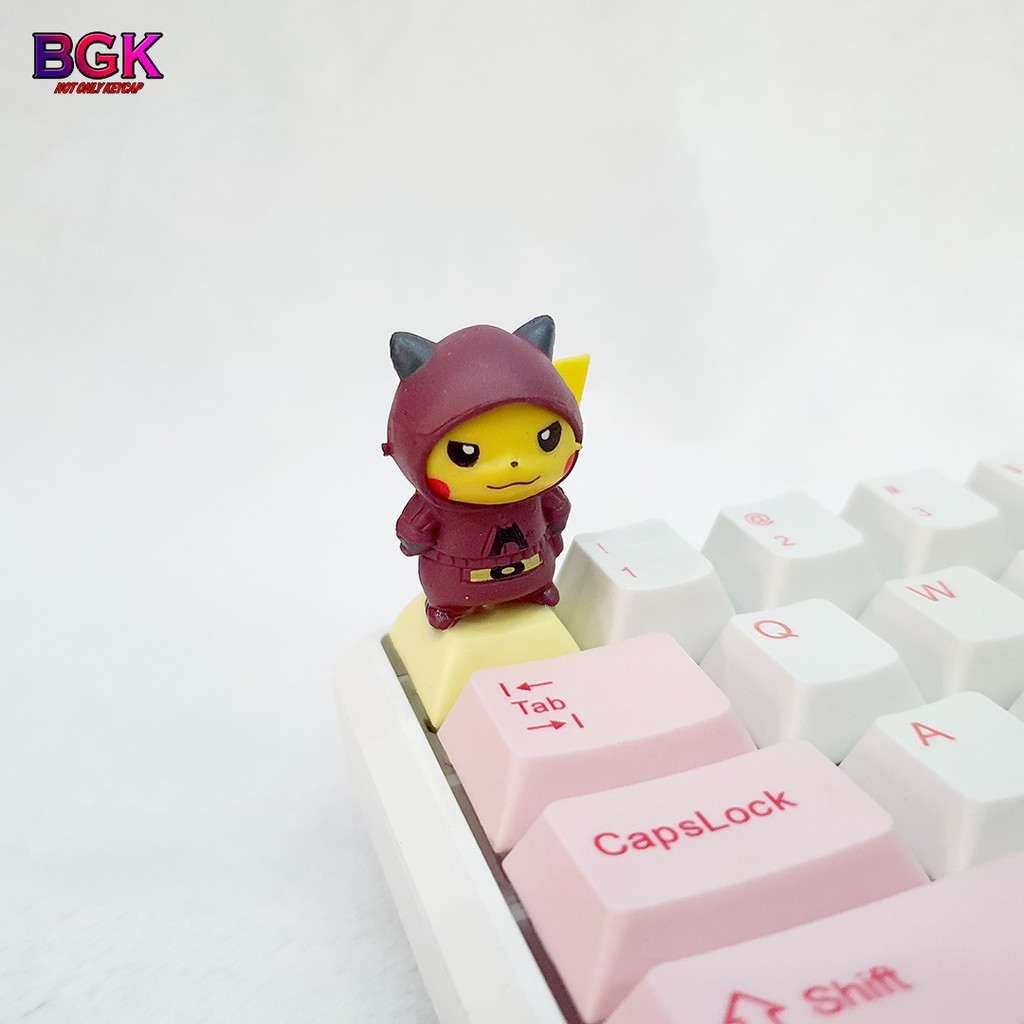 Keycap lẻ hình Pikachu cosplay siêu dễ thương và độc đáo( Keycap Artisan )