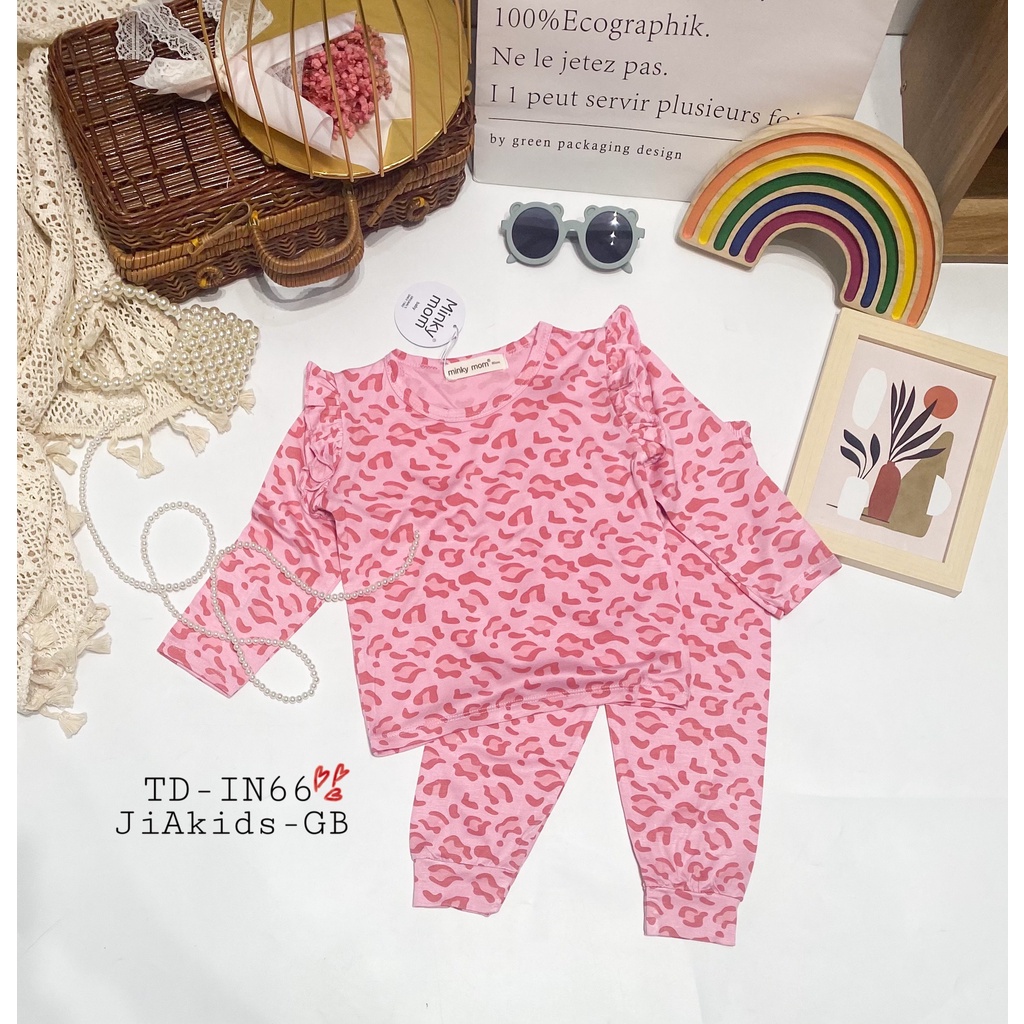 Bộ Dài Tay THUN LẠNH MINKY MOM In Hình Toàn Thân Cánh Tiên Dễ Thương Bé Gái TD-IN66