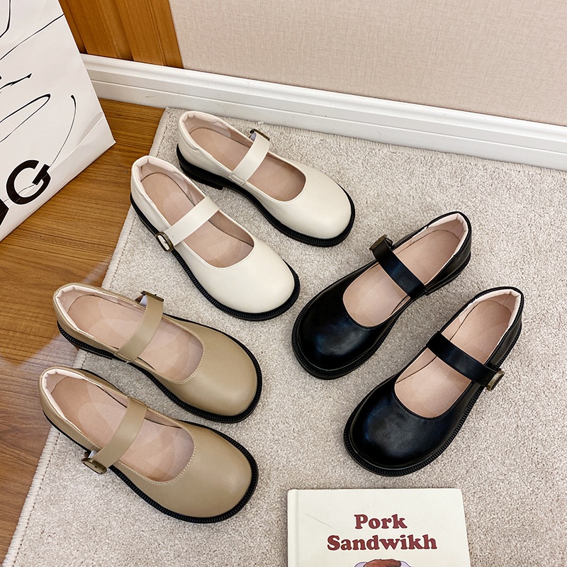 Giày da IELGY phong cách retro Anh Quốc dành cho nữ