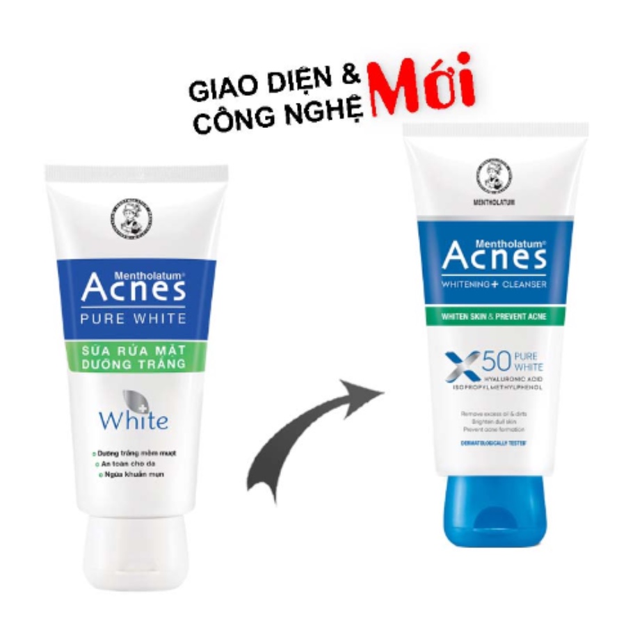 Sữa Rửa Mặt Giúp Dưỡng Sáng Whitening+ Acnes 100Gr