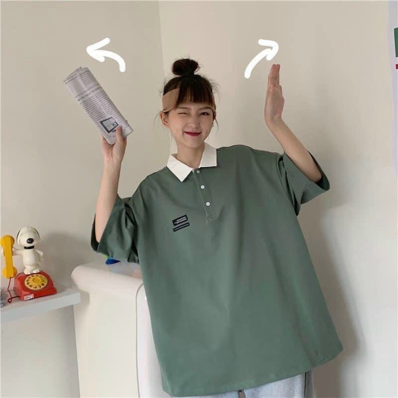 Áo Thun Unisex Form Rộng Cổ Bẻ Tay Lỡ In Chữ Phong Cách Mẫu Mới Chuẩn Form - CLITUS