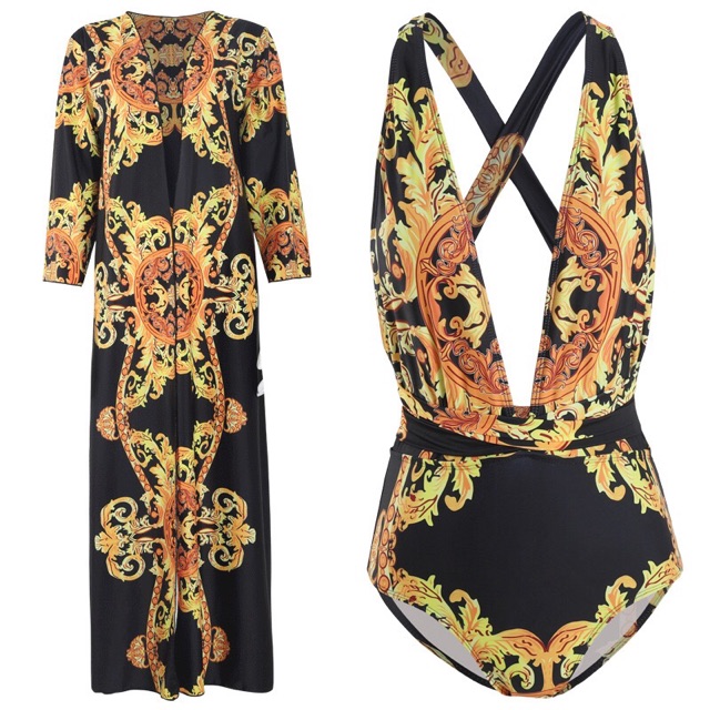 Bikini  1 Mảnh Hoạ Tiết  - Monokini Kèm Áo Choàng Sang Chảnh - Đồ Bơi 1 Mảnh Kèm Áo Choàng - Bikini Di Băng | BigBuy360 - bigbuy360.vn