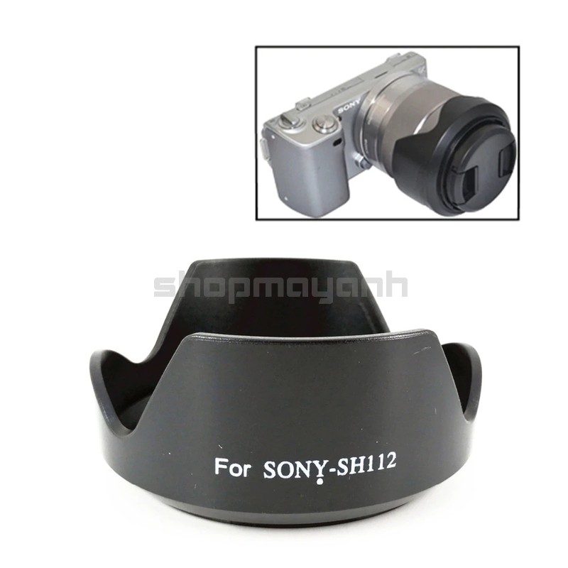 Hood nhựa SH112 cho Len Kit SONY SEL 18-55mm/3.5-5.6,  SEL 16/2.8,  SEL 35f1.8