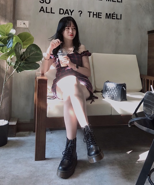 sẵn| Giày độn đế kếp 🥰 giày dr / boot đen độn 5cm /chất da siêu đẹp (ĐẶT GIAO LUÔN) | BigBuy360 - bigbuy360.vn