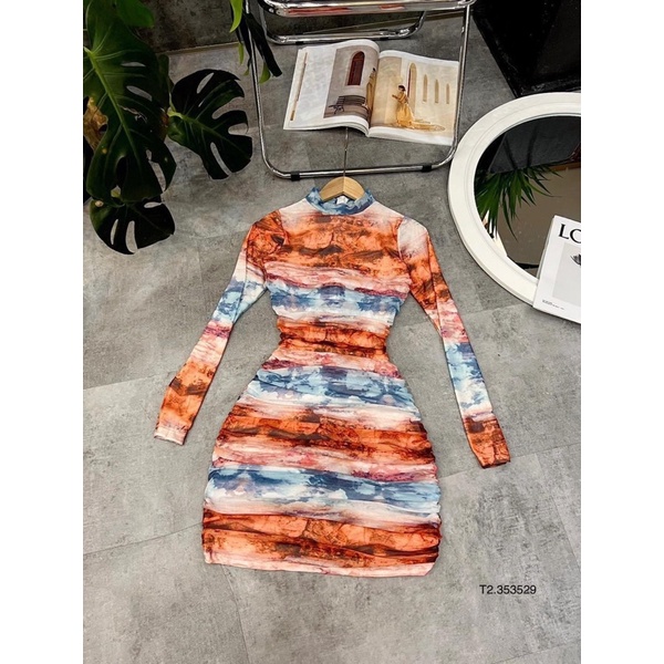 Đầm Body Quảng Châu borip hoạ tiết sexy