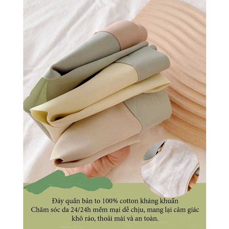 SET 4 QUẦN LÓT BẦU VÀ SAU SINH CẠP CHÉP VIỀN SÓNG KHÔNG ĐƯỜNG MAY CHẤT LỤA BĂNG KHÁNG KHUẨN CHO MẸ BẦU MANG THAI