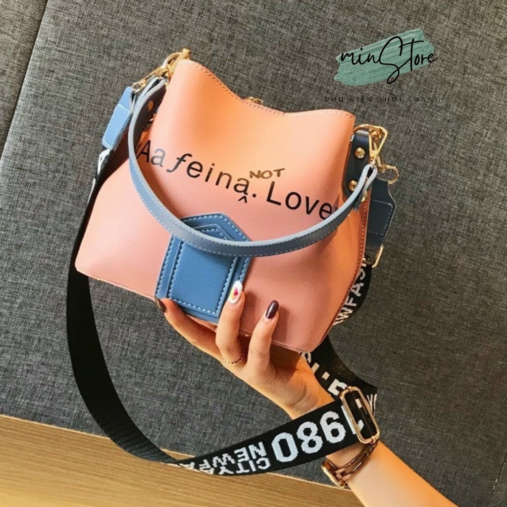 Túi xách nữ mã Love, túi đeo chéo, cầm tay chất liệu da cao cấp, 3 ngăn, ảnh thật, 3 màu, túi xách minstore
