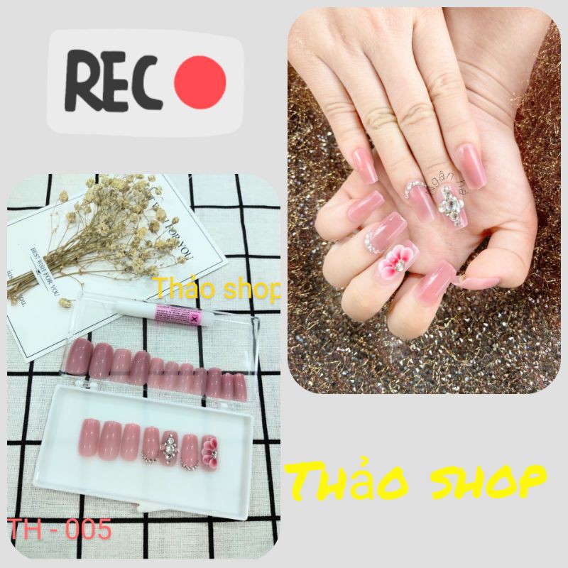 Bộ nail box 24 móng thiết kế đính đá cao cấp tặng kèm keo dán các mẫu 1-20