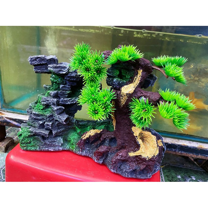 TIỂU CẢNH TRANG TRÍ HỒ CÁ NON BỘ 23X8X17CM