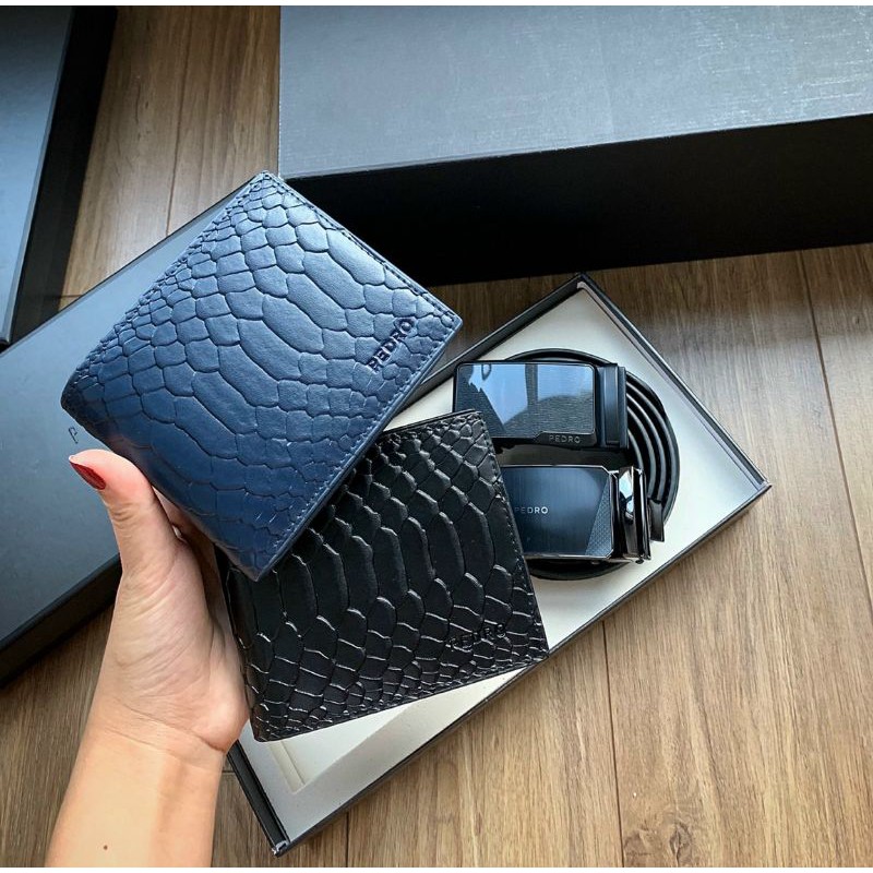 Pedro Set Thắt Lưng Ví Nam. Hàng xuất chuẩn Full box