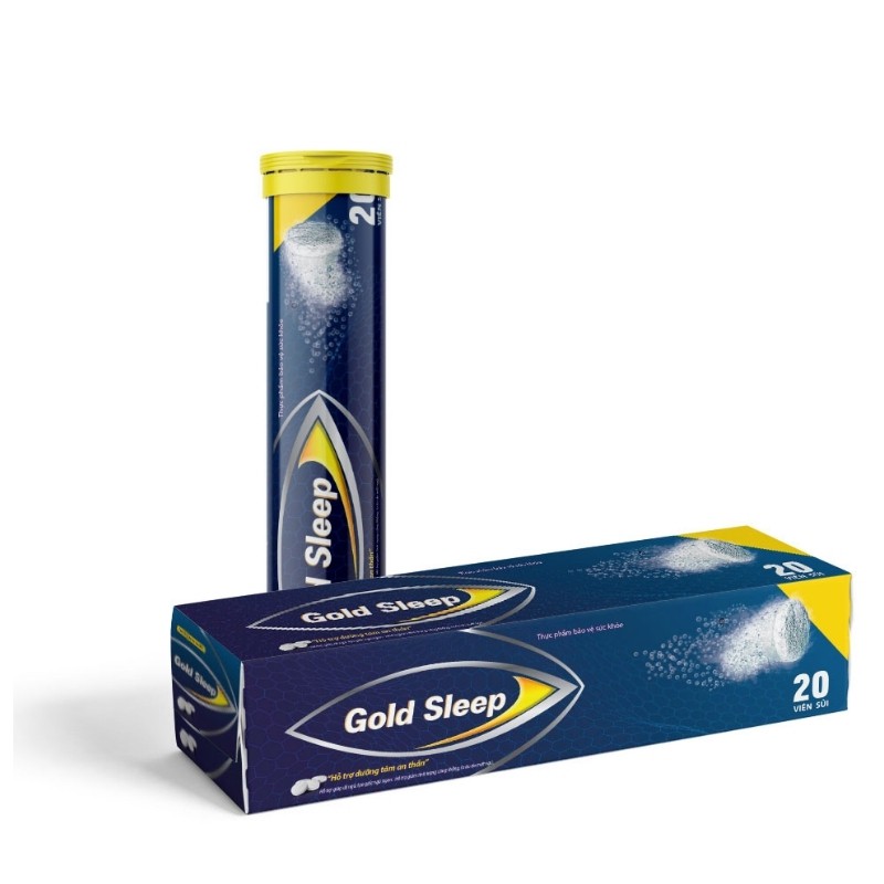 [Mua 3 Tặng 1] Viên Sủi Gold Sleep Giúp Ngủ Ngon Giấc - Hộp 20 Viên