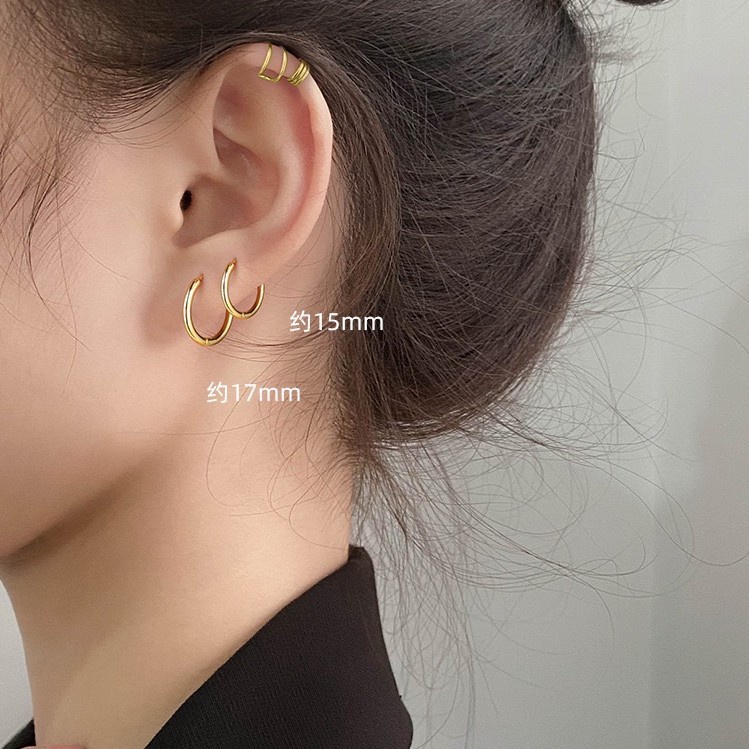 Bông tai mạ bạc 925 thiết kế nhỏ nhắn phong cách Hàn Quốc thời trang