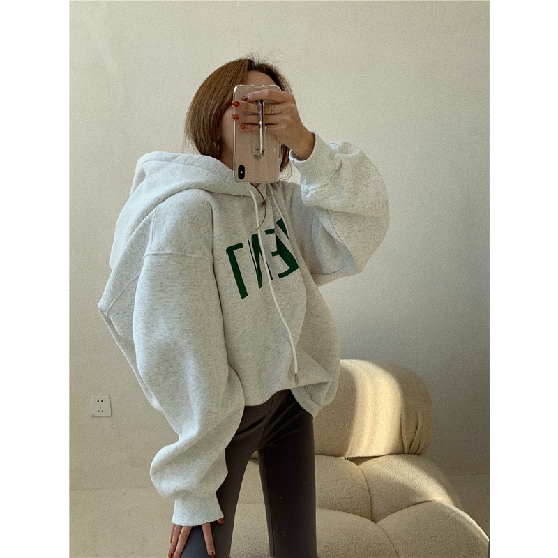 Áo Hoodie Tay Dài Dáng Rộng In Chữ Kiểu Retro Hàn Quốc Thời Trang Dành Cho Nữ Xiaozhainv | BigBuy360 - bigbuy360.vn