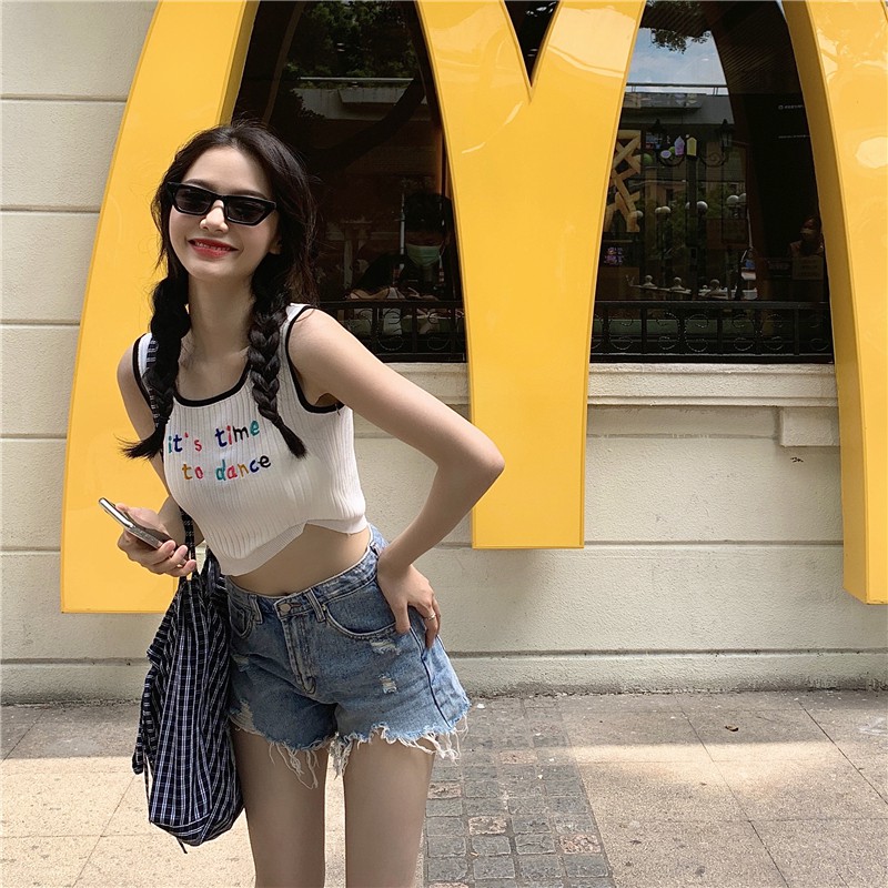 Áo croptop chữ màu , áo nữ đẹp